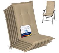 Beautissu Lot de 6 coussins de chaise de jardin Loft HL Nature, 120x50x6cm