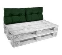 Beautissu Coussin palette ECO Style - Coussins dossier Lot de 2 chacun 60x40x10-20cm Vert foncé - Matelas palette Coussins palette