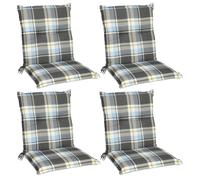 Beautissu, coussin plat Sunny BK, dimensions 100x50x6 cm, motif à carreaux bleus, lot de 4