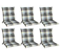 Beautissu, coussin plat Sunny BK, dimensions 100x50x6 cm, motif à carreaux bleus, lot de 6