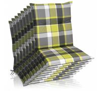 Beautissu, coussin plat Sunny GR, dimensions 100x50x6 cm, motif à carreaux verts, lot de 8