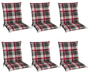 Beautissu, coussin plat Sunny RK, dimensions 100x50x6 cm, motif à carreaux bordeaux, lot de 6