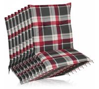 Beautissu, coussin plat Sunny RK, dimensions 100x50x6 cm, motif à carreaux bordeaux, lot de 8