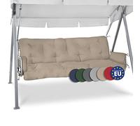 Beautissu Coussin pour Balancelle 180x50x8 cm Flair HS - Coussin de Jardin avec 2 Oreillers - Matelas pour Banc de Jardin, Rembourrage Flocons de Mousse - Nature