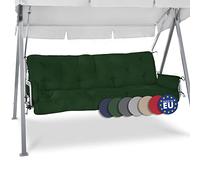 Beautissu Coussin pour balancelle de Jardin avec 2 oreillers Matelas Banc | 180x50x8cm vert foncé de rembourrage flocons de mousse extérieur Flair HS
