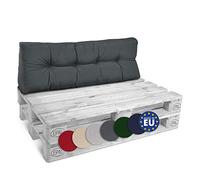 Beautissu coussins de dossier extérieurs en palettes - 120 x 40 x 15 cm - Canapé palette euro, banc jardin, gris graphite - Style écologique
