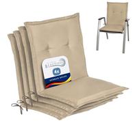 Beautissu Lot de 4 chaises de jardin à dossier bas Loft NL, 100 x 50 x 6 cm, naturel