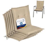 Beautissu Coussins de Jardin de Chaise Dossier Bas extérieur Set | 100x50x6cm nature épais confortable coussin noyau mousse garniture galette Loft NL