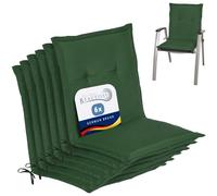 Beautissu Coussins de Jardin de Chaise Dossier Bas extérieur Set | 100x50x6cm vert foncé épais confortable coussin NL noyau mousse galette Loft