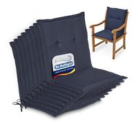 Beautissu Lot de 8 coussins pour fauteuils à dossier bas Loft NL, 100 x 50 x 6 cm, bleu foncé