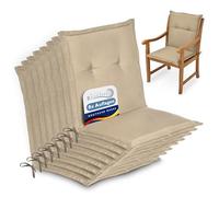 Beautissu Lot de 8 coussins pour chaise de jardin à dossier bas Loft NL, 100 x 50 x 6 cm, naturel