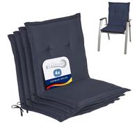 Beautissu Coussins de Jardin de Chaise Loft NL Bleu foncé Set de 4-100x50x6cm - Coussin Exterieur Jardin épais & Confortable - Coussin Dossier Bas