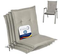 Beautissu Coussins de Jardin de Chaise Loft NL Gris Claire Set de 4-100x50x6cm - Coussin Exterieur Jardin épais & Confortable - Coussin Dossier Bas