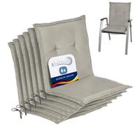 Beautissu Coussins de Jardin de Chaise Loft NL Gris Claire Set de 6-100x50x6cm - Coussin Exterieur Jardin épais & Confortable - Coussin Dossier Bas