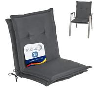 Beautissu Lot de 2 coussins pour fauteuil à dossier bas Loft NL, 100 x 50 x 6 cm, gris graphite