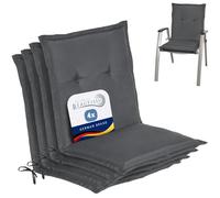 Beautissu Coussins de Jardin de Chaise Loft NL Gris Graphite Set de 4-100x50x6cm - Coussin Exterieur Jardin épais & Confortable - Coussin Dossier Bas