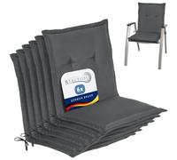 Beautissu Coussins de Jardin de Chaise Loft NL Gris Graphite Set de 6-100x50x6cm - Coussin Exterieur Jardin épais & Confortable - Coussin Dossier Bas