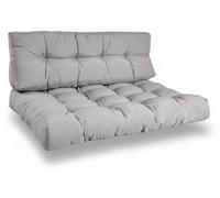 Beautissu Coussins de palette d'extérieur 1x coussin d'assise & 1x coussin de dossier, gris clair