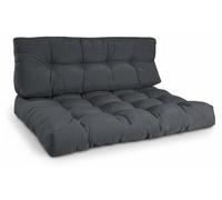 Beautissu Coussins de palette d'extérieur 1x coussin d'assise et 1x coussin de dossier, gris