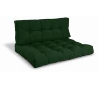 Beautissu Coussins de palette d'extérieur 1x coussin d'assise et 1x coussin de dossier, vert
