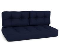 Beautissu Coussins de palette d'extérieur 1x coussin d'assise et 2x coussins de dossier, bleu