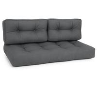 Beautissu Coussins de palette d'extérieur 1x coussin d'assise et 2x coussins de dossier, gris