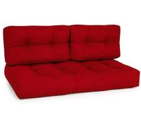 Beautissu Coussins de palette d'extérieur 1x coussin d'assise et 2x coussins de dossier, rouge