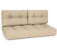 Beautissu Coussins de palette pour extérieur 1x coussin d'assise et 2x coussins de dossier, naturel