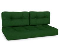 Beautissu Coussins de palette pour extérieur 1x coussin d'assise et 2x coussins de dossier, vert