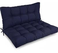 Beautissu Coussins pour palettes d'extérieur 1x coussin d'assise et 1x coussin de dossier, bleu