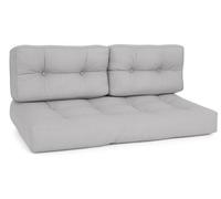 Beautissu Coussins pour palettes d'extérieur 1x coussin d'assise et 2x coussins de dossier, gris clair