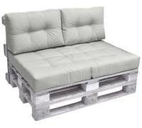 Beautissu Coussins pour palettes d'extérieur 1x coussin d'assise et 2x coussins de dossier, gris clair