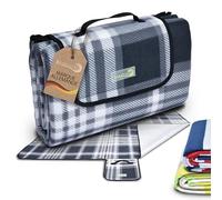 Beautissu Couverture Pique Nique Impermeable Nappe Picnic Portable Plaid | 200x200cm anthracite tapis de plage avec poignée Camping Jardin isolante XXL extérieur Bella