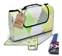 Beautissu Couverture Pique Nique Impermeable Nappe Picnic Portable Plaid | 200x200cm vert tapis de plage avec poignée Camping Jardin isolante XXL extérieur Bella