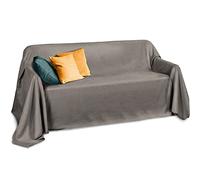 Beautissu Couverture Plaid Couvre-lit Similicuir pour lit Double Sofa jeté | 210x280cm gris de canapé ou aspect daim Romantica