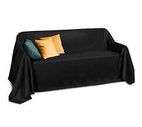 Plaid Beautissu Romantica de 210 x 280 cm en imitation daim, pour jeté de canapé ou couvre-lit, Polyester, noir, 210x280 cm