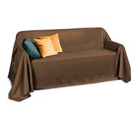 Plaid Beautissu Romantica de 210 x 280 cm en imitation daim, pour jeté de canapé ou couvre-lit, Polyester, marron foncé, 210x280 cm