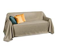 Beautissu Couverture Plaid Similicuir Couvre-lit jeté de canapé | 210x280cm nature ou sofa pour lit double et aspect daim Romantica