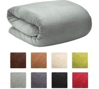 Beautissu Couverture polaire 220x240cm Gris clair - Couvre-Lit Aurelia - Plaid jeté de canapé très doux - Plaid polaire gris clair