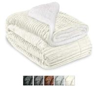 Beautissu Couvre lit Elisa Couverture polaire avec impressions scintillantes 220x240cm - Plaid doux Couverture chaude - Nature