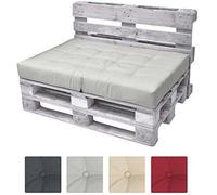 Beautissu ECO Elements Coussin d'assise pour Canapé en Palette - 120x80x15cm - Gris clair - Extérieur Euro Palette
