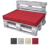 Beautissu ECO Elements coussin d'assise pour canapé en palette 120x80x15cm - Rouge - Extérieur Euro Palette