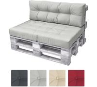 Beautissu ECO Elements Coussins à Palette 120x40x10 - Gris clair - Canapé Extérieur Euro Palette - Dossiers