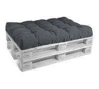 Beautissu ECO Style Coussin d'assise pour Canapé en Palette 120x80x15cm - Graphite Gris - Extérieur Euro Palette