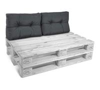 Beautissu ECO Style Set de 2 Dossiers de 60x40x10-20cm chacun - Gris graphite - Canapé Extérieur Euro - Coussins à Palette