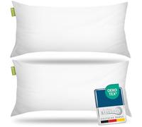 Beautissu Ensemble d'Oreillers Moelleux synthétique 40x80 cm - 2X Coussin Lavable Convient aux Personnes Allergiques & Oeko-TEX - Garnissage 450g avec Couture Intérieure - BeauNuit UK