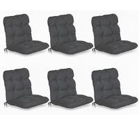 Beautissu Flair NL, coussin bas, 100x50x8 cm, anthracite, lot de 6