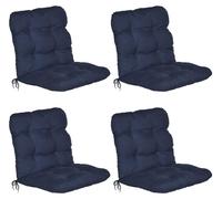 Beautissu Flair NL, coussin bas, 100x50x8 cm, bleu foncé, lot de 4