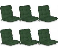 Beautissu Flair NL, coussin bas, 100x50x8 cm, vert foncé, lot de 6