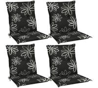 Beautissu Flores Fauteuil bas 4 places 100x50 cm noir avec fleurs